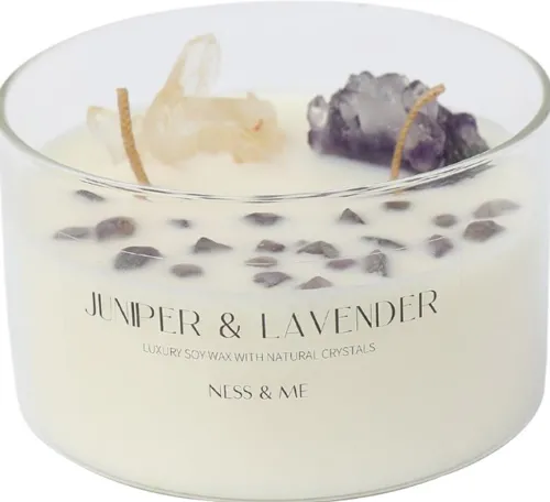 Lavender & Juniper Crystal Candle|Ness & Me Discount
