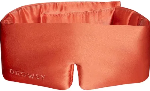 Silk Sleep Mask - Summer Coral|Drowsy Outlet
