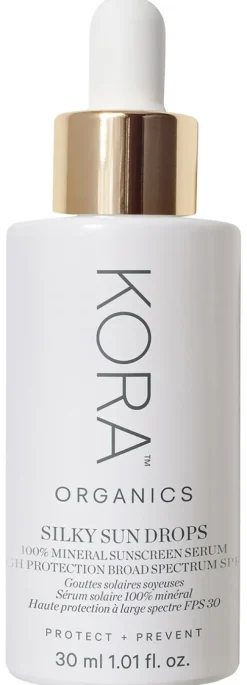 Silky Sun Drops 100% Mineral Sunscreen Serum|Kora Organics New