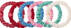 pure silk skinny scrunchies with complimentary pouch - high tide|Slip Outlet