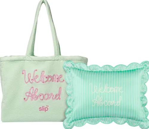 pure silk travel pillow with complimentary beach bag - les vacances|Slip Outlet