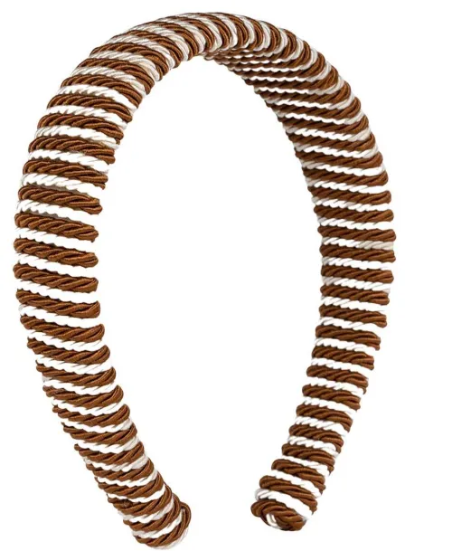 Striped Headband - Brown|SUI AVA Clearance