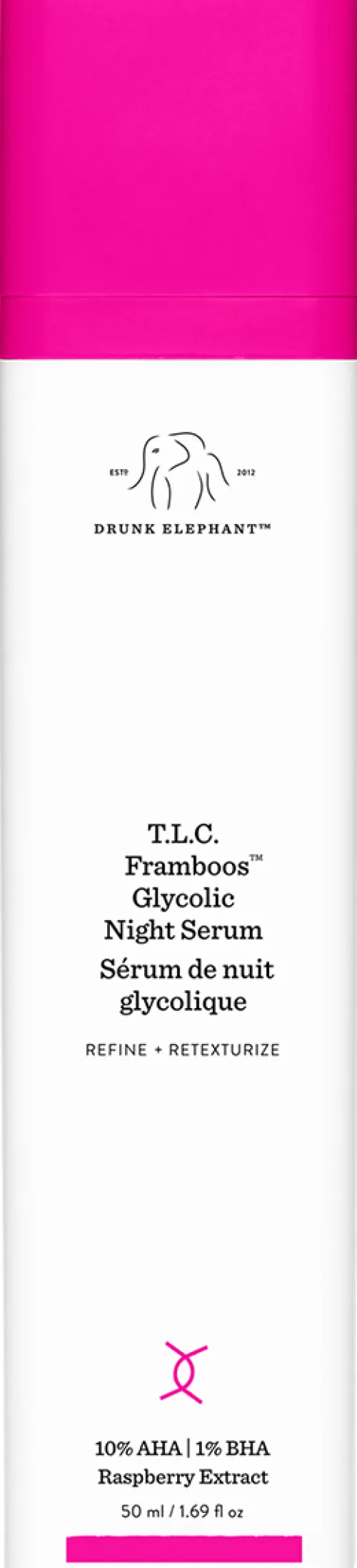 T.L.C. Framboos Glycolic Night Serum|DRUNK ELEPHANT Hot